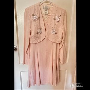 Vintage Scott McClintock baby pink dress/bolero